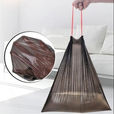 5-50 microns épaisseur 13 gallons sac à ordures de cuisine rose avec corde à tirer et commande personnalisée