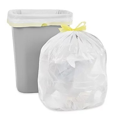 Sacs à ordures de cuisine de taille moyenne à corde de traction 8 gallons Sacs à ordures en plastique blanc transparent