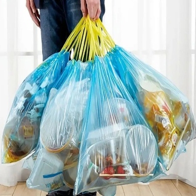 Sacs à ordures de cuisine de taille moyenne à corde de traction 8 gallons Sacs à ordures en plastique blanc transparent