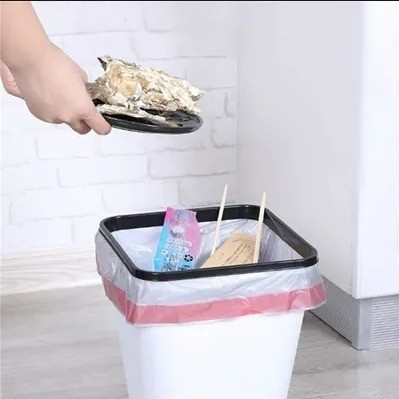 Sacs à ordures de cuisine de taille moyenne à corde de traction 8 gallons Sacs à ordures en plastique blanc transparent