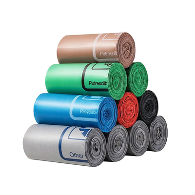 Matériaux recyclés Sceau étoilé PE Sacs à ordures en plastique en rouleau pour une vie écologique