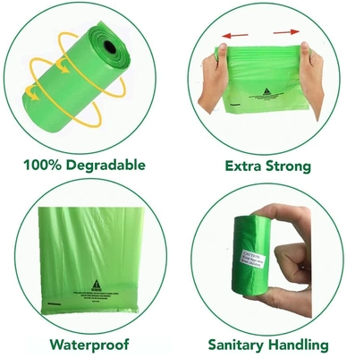 Emballage alimentaire Logo personnalisé écologique imprimé Biodégradable Pet Dog Poop Bag pour chiens