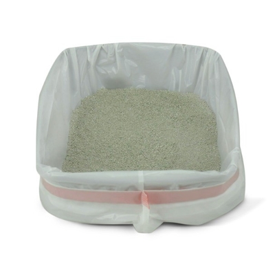 Commande personnalisée acceptée Jumbo Kitty Litter Box Liner avec fermeture à corde en beige