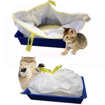 Commande personnalisée acceptée Jumbo Kitty Litter Box Liner avec fermeture à corde en beige