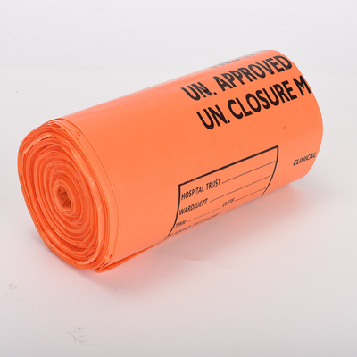 Sacs de déchets médicaux en plastique pour autoclave rouge jaune Sacs de déchets pour déchets biohazard Bag On Roll