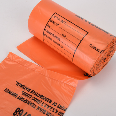 Sacs de déchets médicaux en plastique pour autoclave rouge jaune Sacs de déchets pour déchets biohazard Bag On Roll