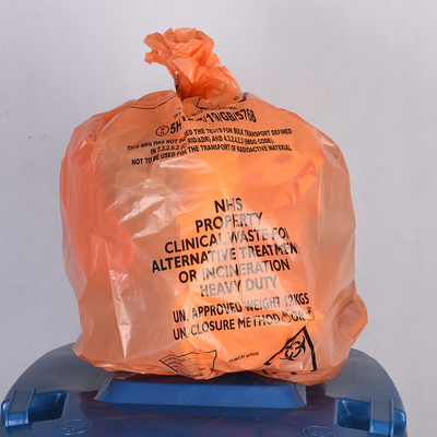 Sacs de déchets médicaux en plastique pour autoclave rouge jaune Sacs de déchets pour déchets biohazard Bag On Roll