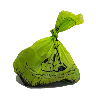 Logo personnalisé Biodégradable Pet Poop Sacs 30 * 45Cm Vert Noir pour vos besoins