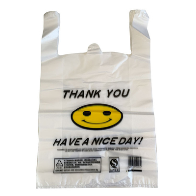 Sac en plastique T-shirt sac de magasinage Fabriqué par avec 5-100 mic Épaisseur HDPE/LDPE/LLDPE