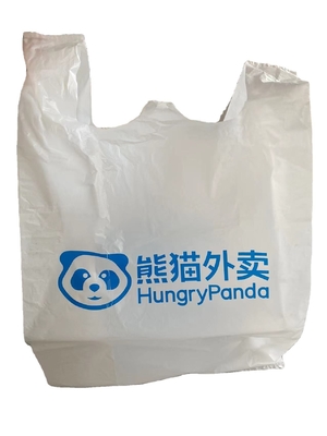 T-shirts personnalisés sacs en plastique pour les plats à emporter au restaurant en HDPE/LDPE/LLDPE