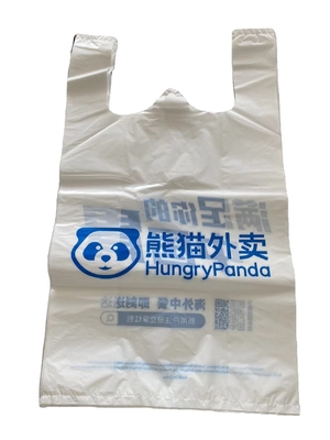 T-shirts personnalisés sacs en plastique pour les plats à emporter au restaurant en HDPE/LDPE/LLDPE
