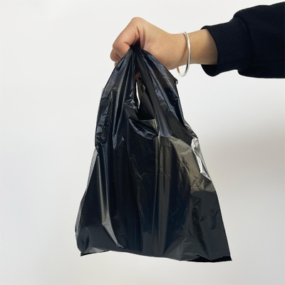 Logo personnalisé HDPE Offset Impression T-shirt sacs pour l'expédition en noir / blanc / clair