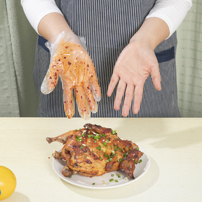 Gants en plastique PE pour le nettoyage cuisine BBQ bricolage Matériau extérieur Polyester Salle de bébé