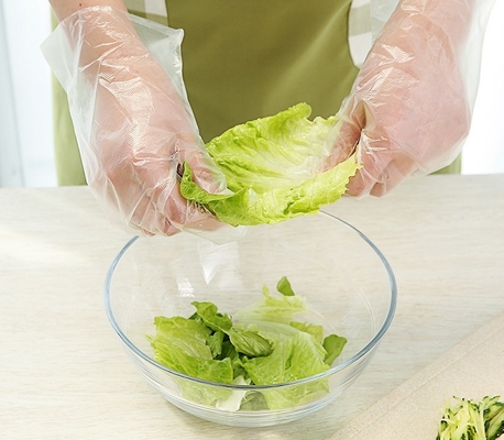 Gants en plastique PE pour le nettoyage cuisine BBQ bricolage Matériau extérieur Polyester Salle de bébé