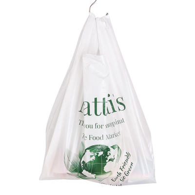 Sac de magasinage à usage unique en plastique coloré pour supermarché avec fond carré