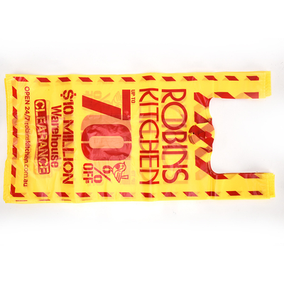 Logo personnalisé Sacs de magasinage en plastique 5-100 mic Épaisseur Sac de T-shirt imprimé sur mesure