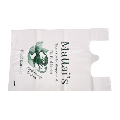 T-shirt sac de magasinage en plastique avec logo pour l'élimination des déchets et l'impression flexographique