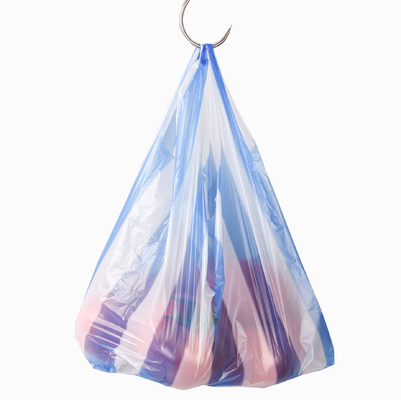 Sacs à t-shirts rayés en couleur OK Compost Certifié Sac à provisions Taille personnalisée