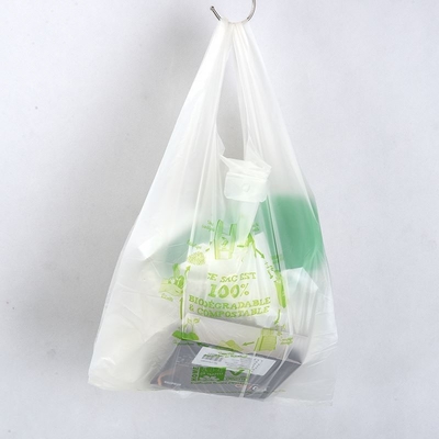 100% biodégradables, compostables, sacs de t-shirts à rouleaux pour la collecte des déchets