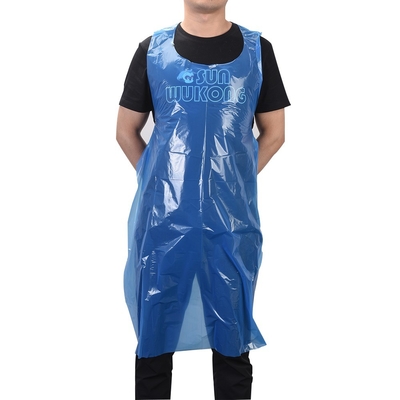 Tablier transparent étanche à l'eau et à l'huile allongé pour le nettoyage des cantines en rouge