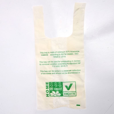 Impression de T-shirts biodégradables Emballage de magasins Sacs en plastique avec poignée Pour le supermarché
