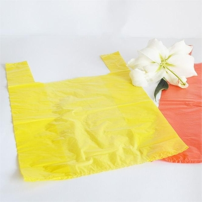 Logo directement personnalisé HDPE sac de T-shirt en plastique noir pour le supermarché