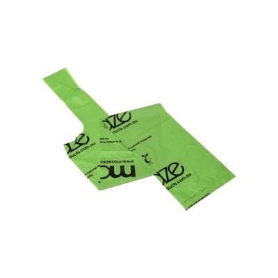 Commande personnalisée Sacs en plastique biodégradables en vert et blanc Épaisseur transparente Sacs personnalisés