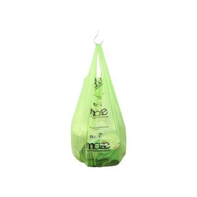 Commande personnalisée Sacs en plastique biodégradables en vert et blanc Épaisseur transparente Sacs personnalisés