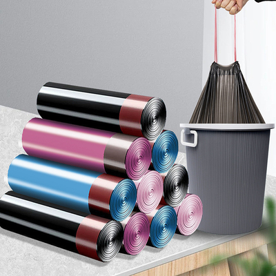 Sac à ordures portable à corde à tirer pour le ménage, de couleurs variées, pour faciliter la gestion des déchets