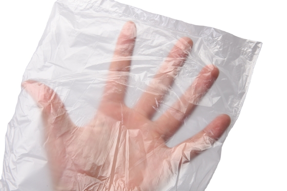 Sacs en plastique transparent beige en rouleau pour la protection contre la fraîcheur des aliments ménagers en vrac