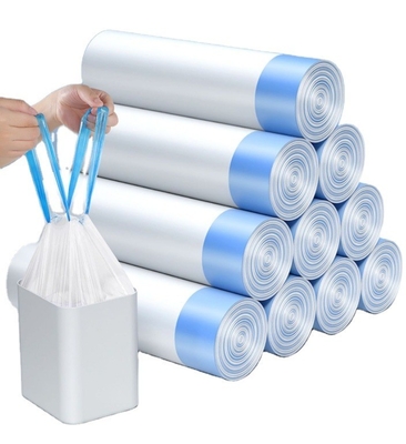 Logo personnalisé Accepté personnalisation de la corde à tirer Sac à ordures en plastique avec corde à tirer
