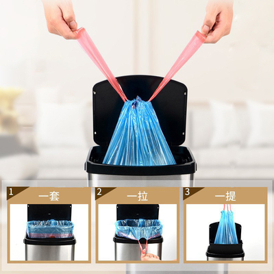 Sac en plastique portable à fermeture automatique sur mesure pour la classification des déchets de cuisine