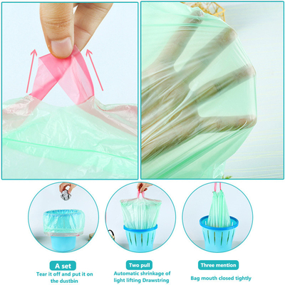Commande personnalisée Accepté sac à ordures à corde de cuisine HDPE/LDPE/LLDPE pour les déchets de cuisine