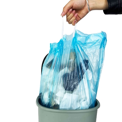 Impression offset Commande personnalisée 2023 Sac à ordures à corde dégradable Sac à ordures plastique