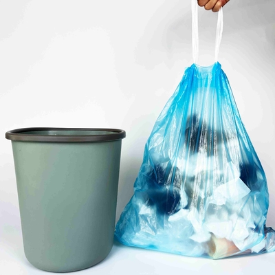 Impression offset Commande personnalisée 2023 Sac à ordures à corde dégradable Sac à ordures plastique