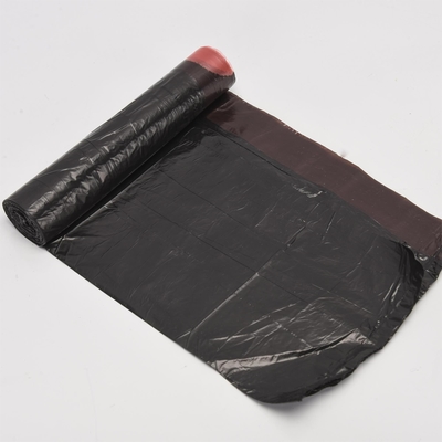 Commande personnalisée Accepté sac à ordures en rouleau de plastique bleu pour ménage avec corde à tirer