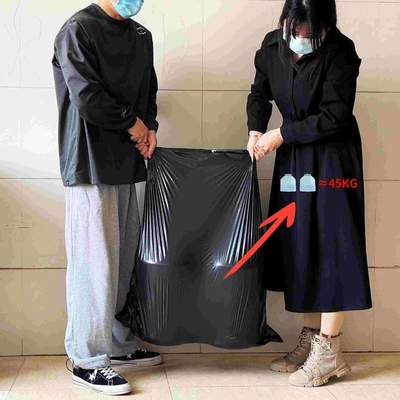 Convient HDPE sac à ordures en plastique noir poudre à douille pour élimination des déchets écologiques