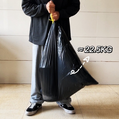 Sac à ordures en plastique noir recyclable en rouleau de 100 litres pour 55 gallons et impression offset