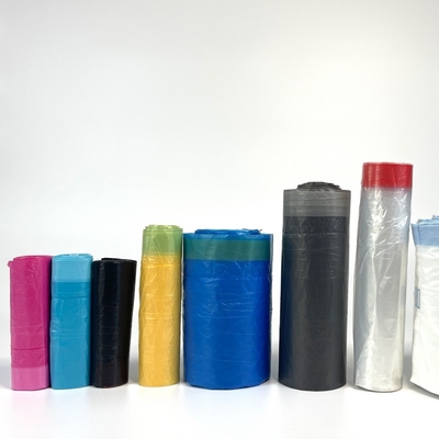 Acceptation de commande personnalisée Rouleau de sac à ordures à corde à tirer parfumé en PEHD/PEHDL/PEHDL