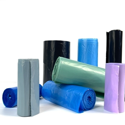 Sacs à ordures en plastique imprimés sur mesure fabriqués directement en rouleaux biodégradables