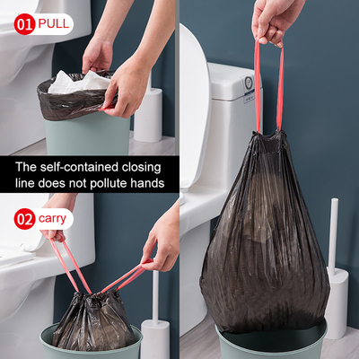 Sac à ordures à corde de 55 gallons Sac en plastique de 6 ml personnalisé pour faciliter la gestion des déchets