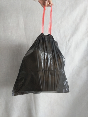 15Pcspack Sac à ordures à corde à tirer Ruloir à ordures en plastique coloré pour cuisine Compostable