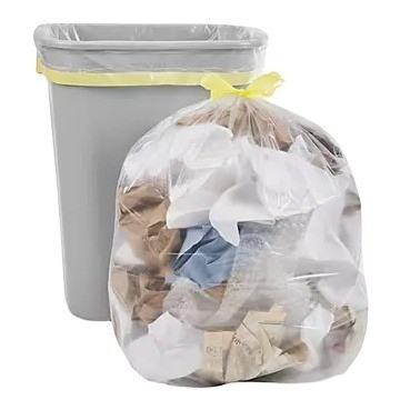 Sacs à ordures de cuisine de taille moyenne à corde de traction 8 gallons Sacs à ordures en plastique blanc transparent