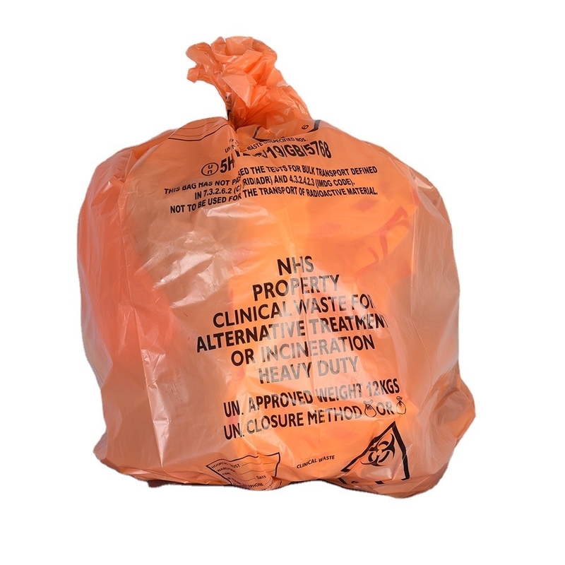 1 tonne Logo personnalisé Sacs de revêtements médicaux Directement jaune Sécurité HDPE Sacs acceptés CN SHN