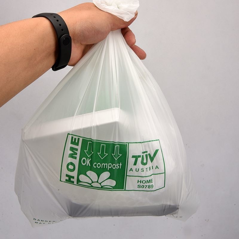 Sac à dos carré biodégradable PP sac à main en plastique pour supermarché sur mesure