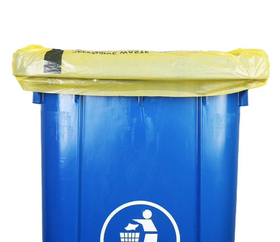 Sacs portatifs en PE à bouche plate pour élimination des déchets hospitaliers et cliniques Épaisseur 5-100 mic